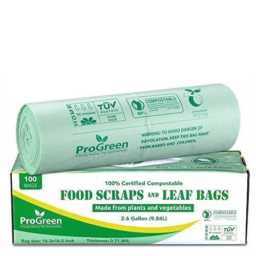 100 Count Compost Bags Small Home Kitchen Trash Bag Biodegradable Waste Storage